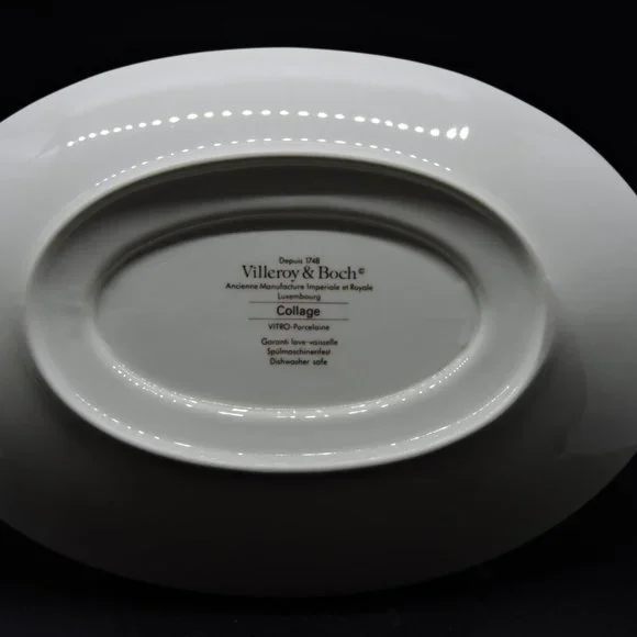 Villeroy & Boch VITRO-Porcelain Attached Gravy Dish Underplate Collage Pattern - Picture 7 of 10